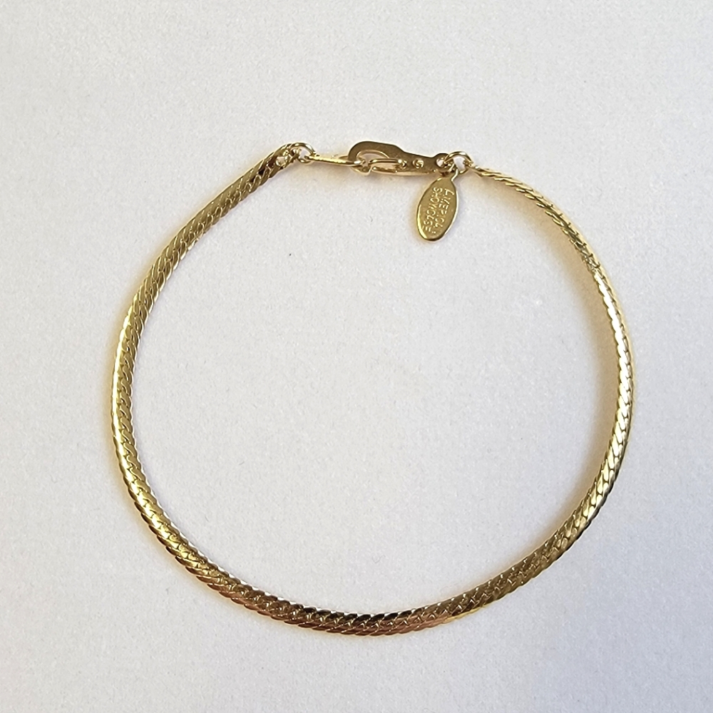 American Showcase Gold Plated Herringbone Chain Bracelet